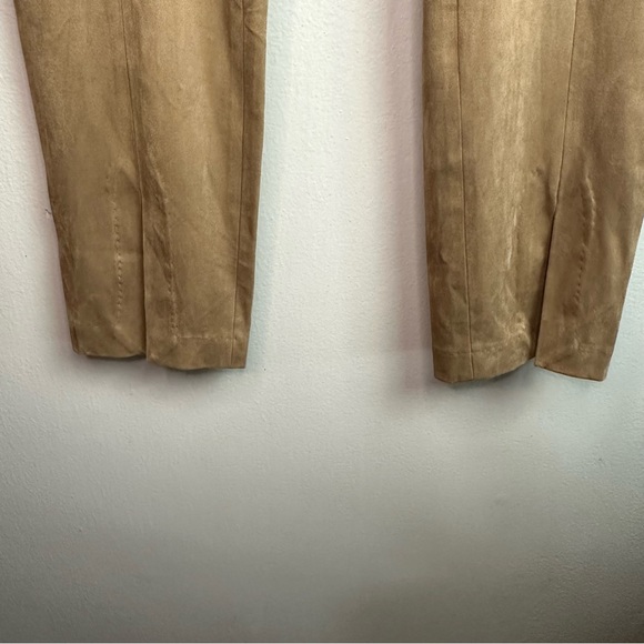 Good American Boss Split Hem Faux Suede Warm Caramel Pants Sz 3 - Picture 6 of 13